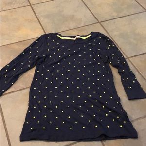 Gap polka dot navy yellow xtra small t-shirt